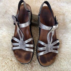 Distressed Golden Sandals!